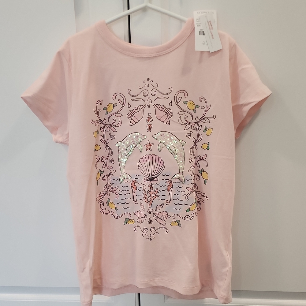 Crewcuts Light Pink T-Shirt With Sequins